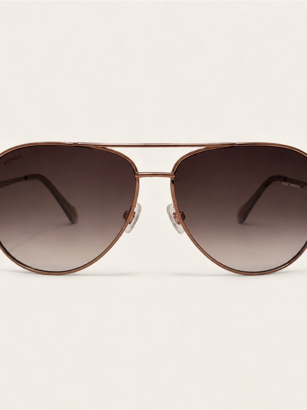 Fossil Women's Bronze Frame Sunglasses with Gradient Brown Lenses